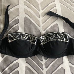 Black studded bikini top